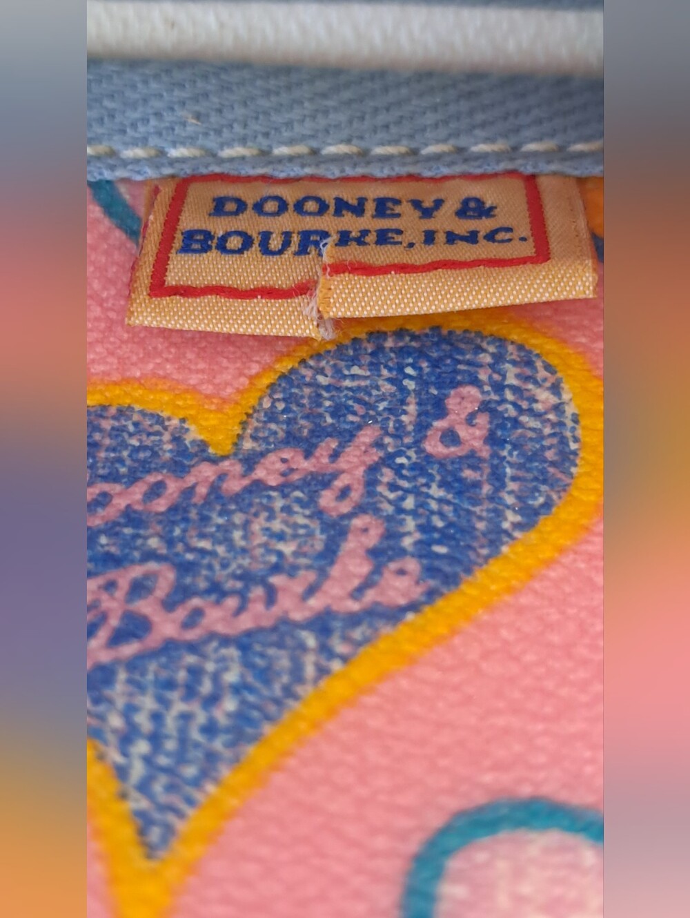 Vintage Dooney & Bourke Crayon Hearts Tiny Tassel Tote - Picture 12 of 16